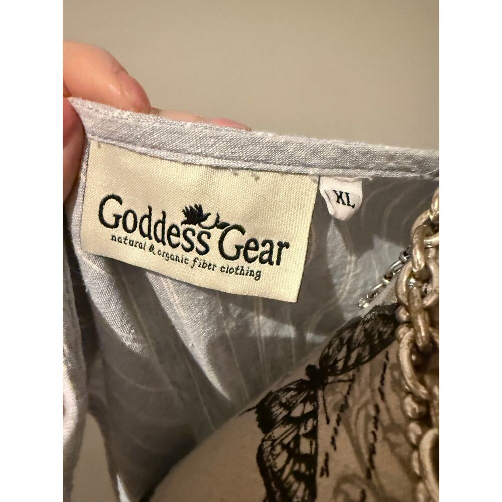 Goddess Gear Ruffle Hem Pale Blue and White Layering Top XL - Picture 4 of 5